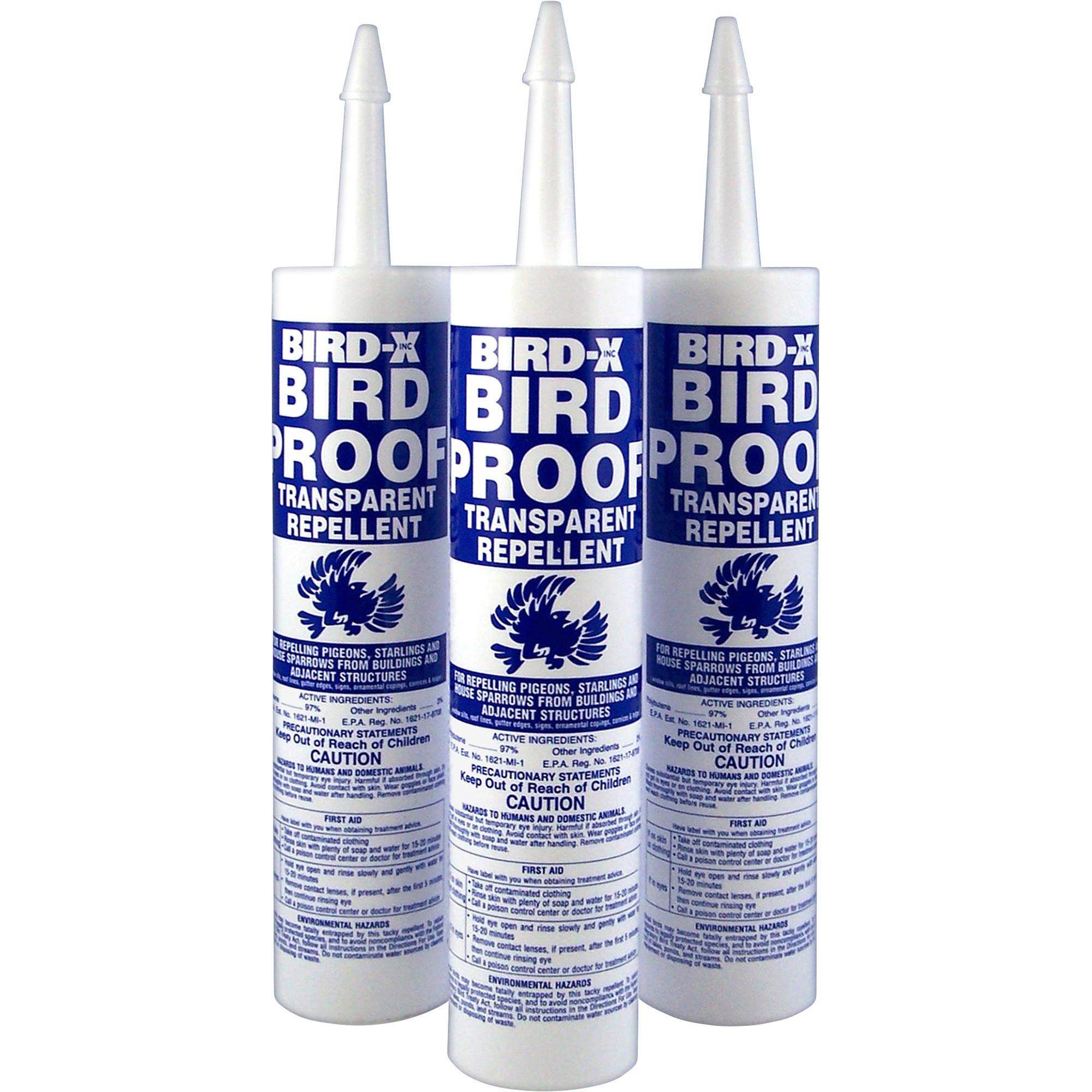 Bird-X Bird Proof Transparent Gel Repellent, 3-Pack, 10-Oz. Cartridges, Model# BP-TRIAL
